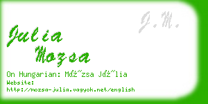 julia mozsa business card